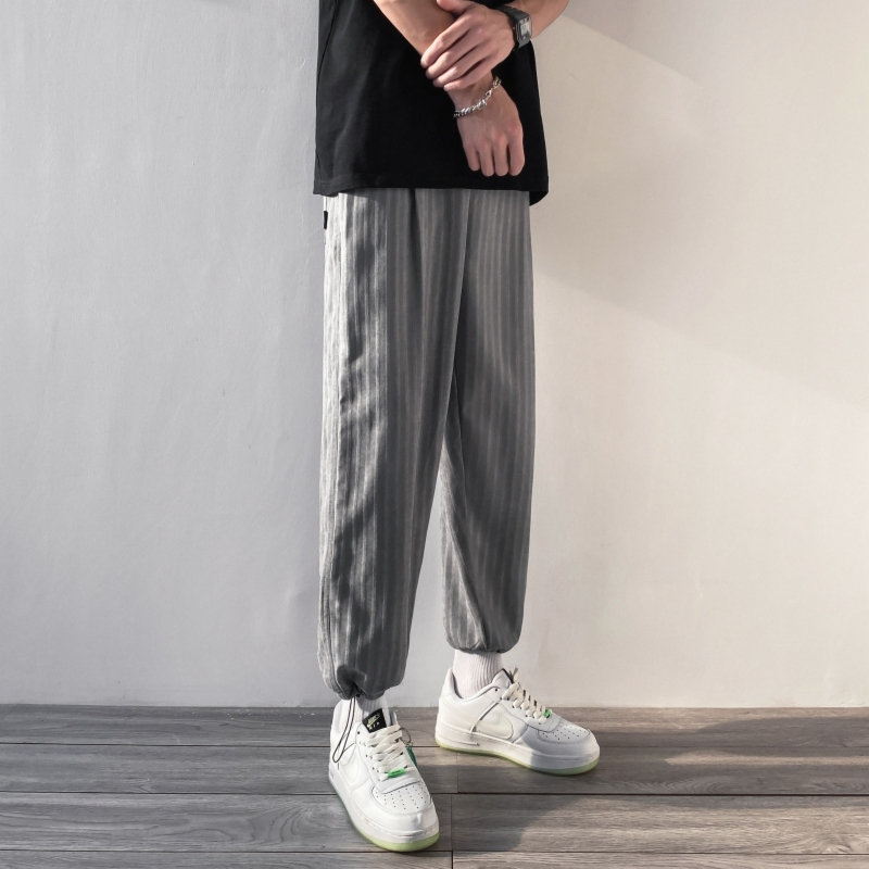 manloric冰丝阔腿裤男士薄款宽松直筒休闲裤韩版潮流百搭垂感长裤ss