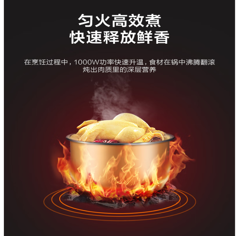 美的(Midea)电压力锅高压锅5L家用多功能全自动智能预约 开盖收汁4-8人MY-YL50M3-752高清大图