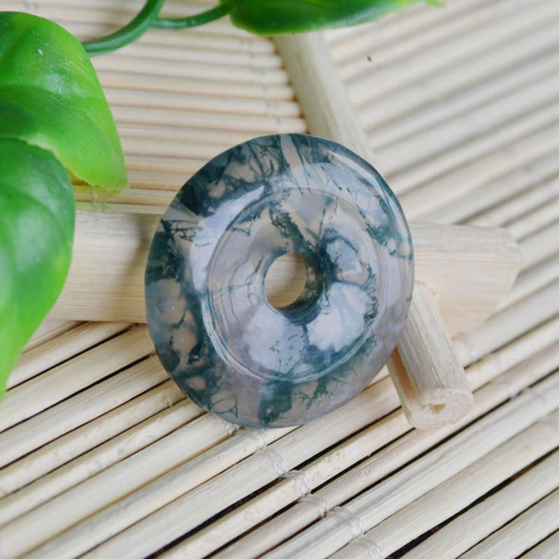 水玛瑙平安扣造型坠男款女款项链锁骨链玉石挂件首饰品送女朋友七夕