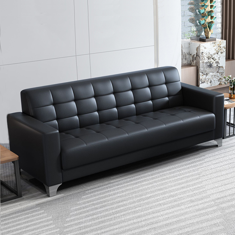 鑫金虎 现代简约办公西皮沙发商务会客接待三人位沙发