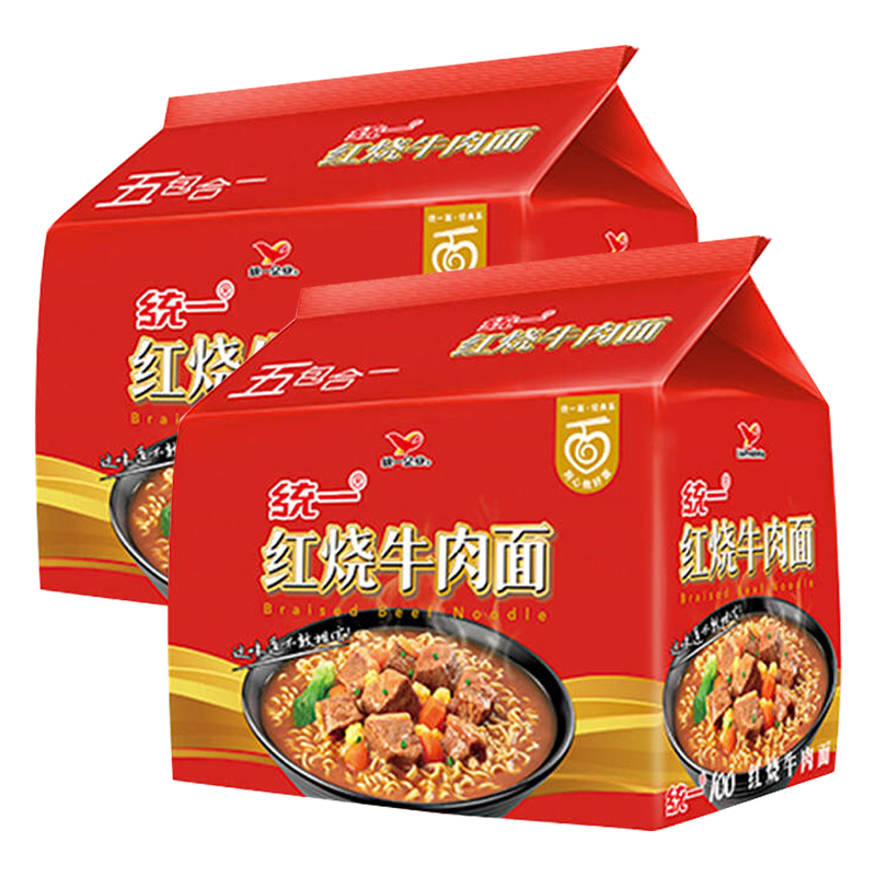 统一 方便面 红烧牛肉味 103克*5袋/包高清大图