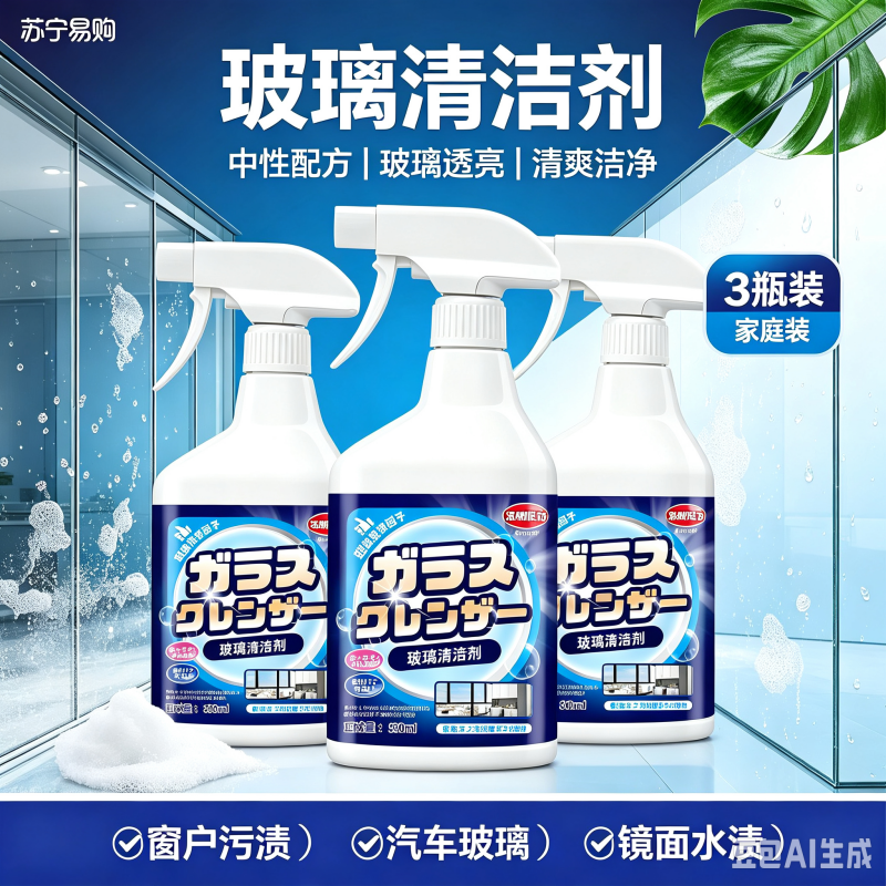 3瓶囤货 浴室玻璃清洁剂500ml多功能浴室清洁剂瓷洁净强力瓷砖清洗剂洁瓷净去污地砖清洗卫生间高清大图