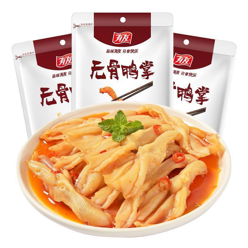 有友 无骨鸭掌118g袋装脱骨网红鸭爪休闲小吃零食即食零食