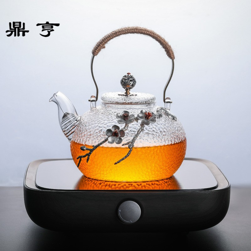 鼎亨日式耐热玻璃提梁泡茶壶家用过滤耐高温电陶炉煮茶烧水壶茶杯