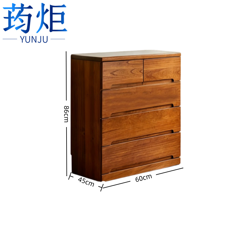 荺炬五斗柜 咖色60cm-4层五抽 台