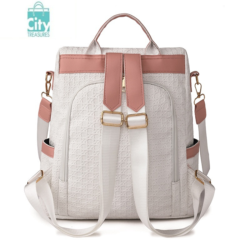 bangdou防盗双肩包女2024新款时尚百搭背包软皮包大容量女士背包女