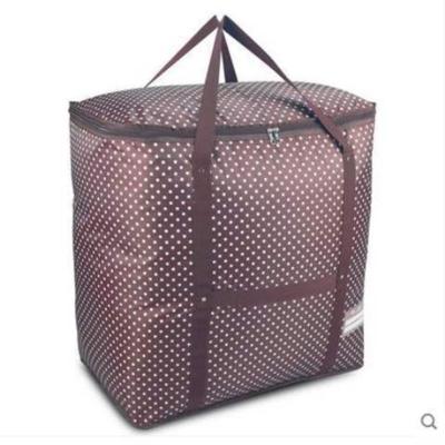 咖啡色波点(单层) 大号:50*35*48=84L 超大号牛津布衣物行李袋装被子的收纳袋搬家袋打包袋收纳箱装衣服