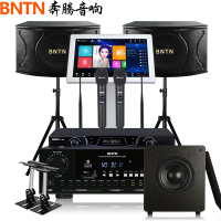 奔腾(BNTN)家庭KTV音响2.1全套低音炮套装点歌机一体机卡拉OK专业会议U段话筒2T语音点歌8000功放配12音箱