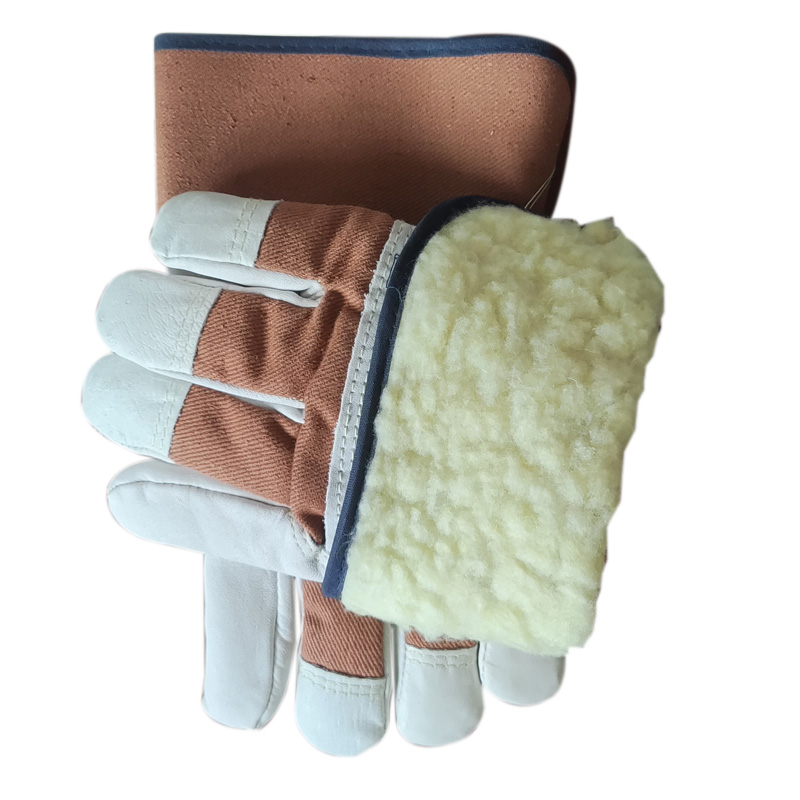 路盈顺 半皮帆布工作手套(加绒款) 均码 双高清大图