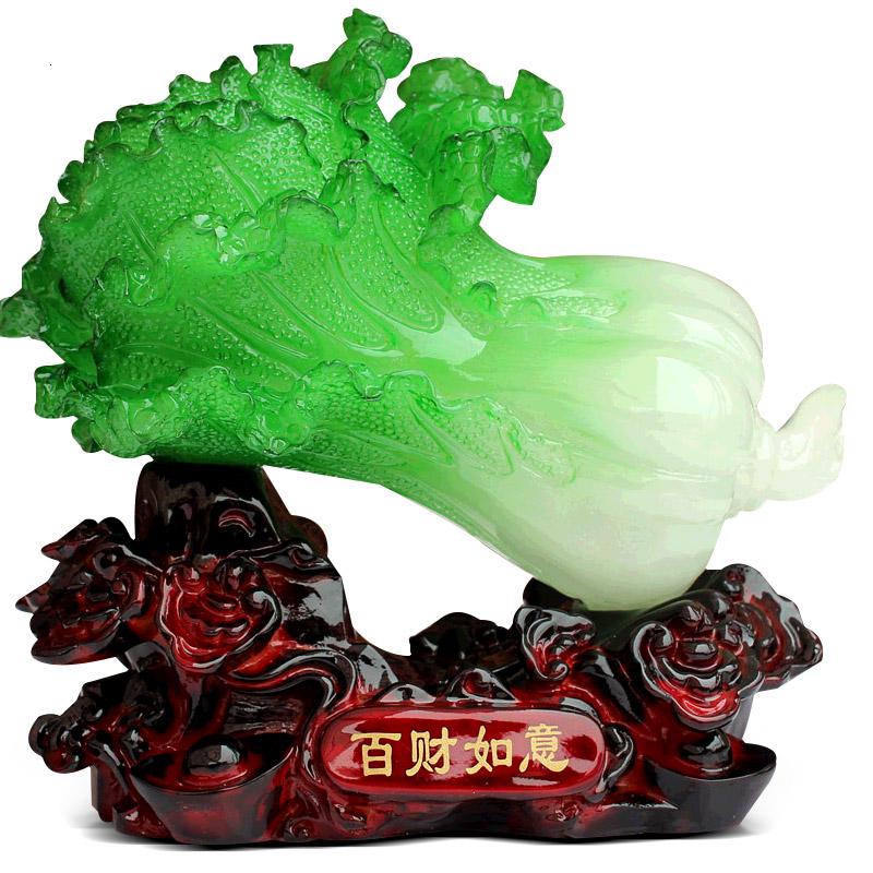 家柏饰(CORATED)玉白菜摆件 博古架中式家居客厅装饰品摆设工艺品电视柜酒柜高清大图