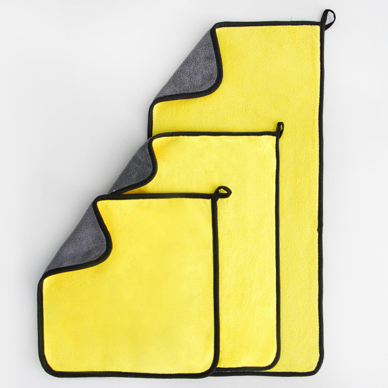 红鲸鱼 洗车毛巾速干双面擦车巾 灰蓝色 30*30cm(600/㎡加厚款) 1条高清大图