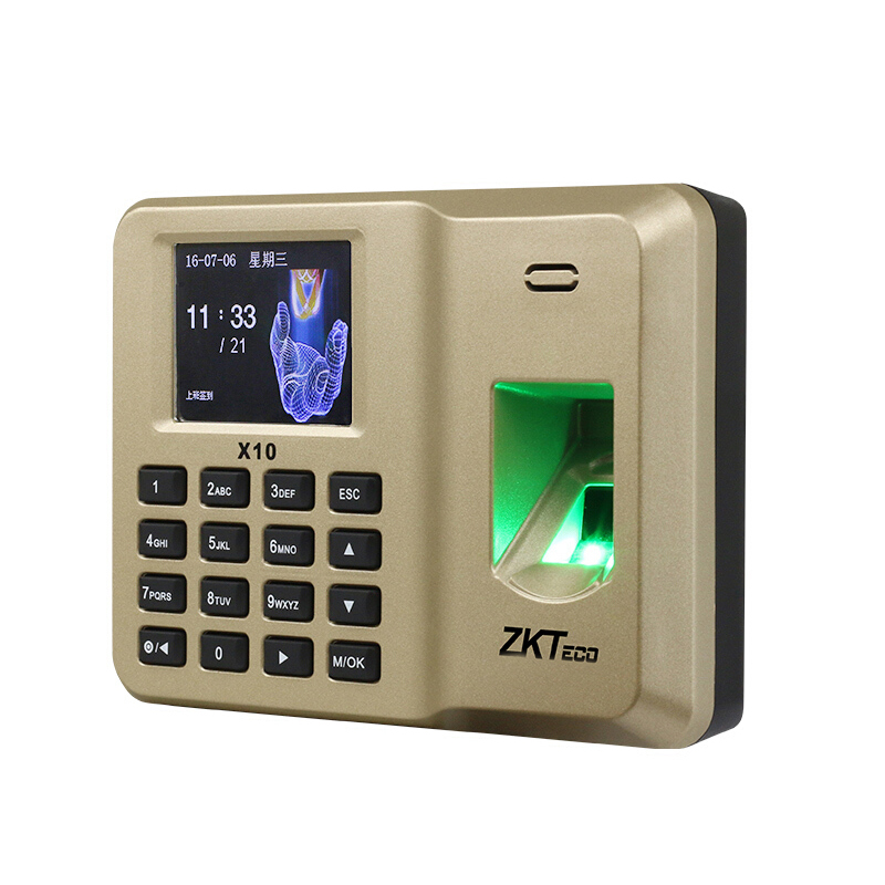 ZKTeco/熵基科技x10打卡机考勤机办公室指纹识别员工上班下班手指签到自动报表免软件安装全国联保