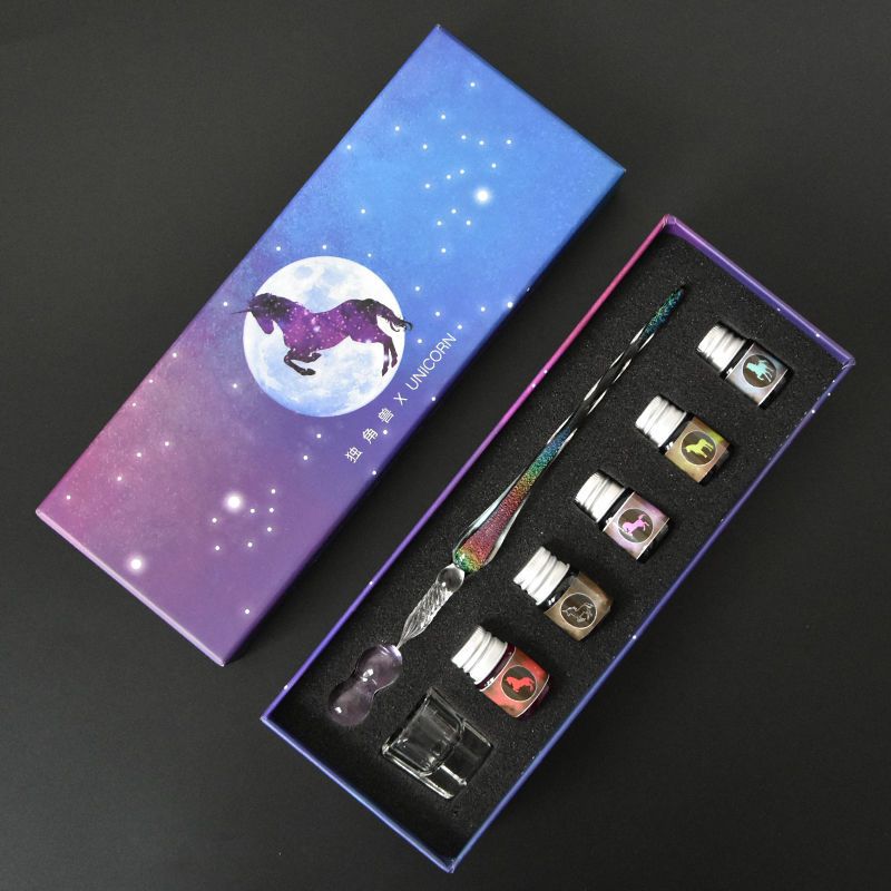 蘸水笔手工水晶笔玻璃钢笔套装礼盒沾水笔学生玻璃笔墨空