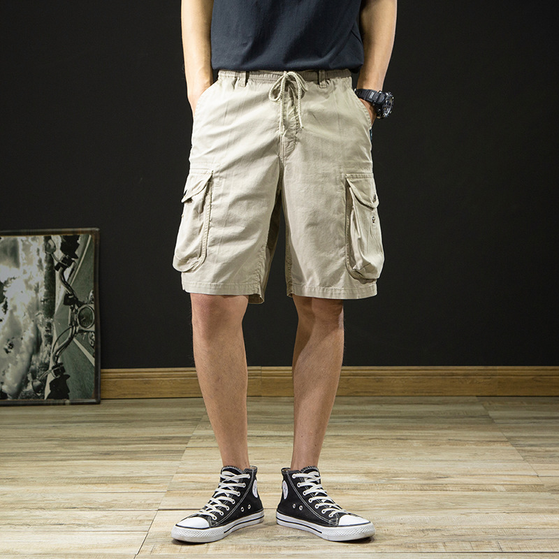 夏季口袋工装短裤男士时尚潮流宽松阔版五分裤