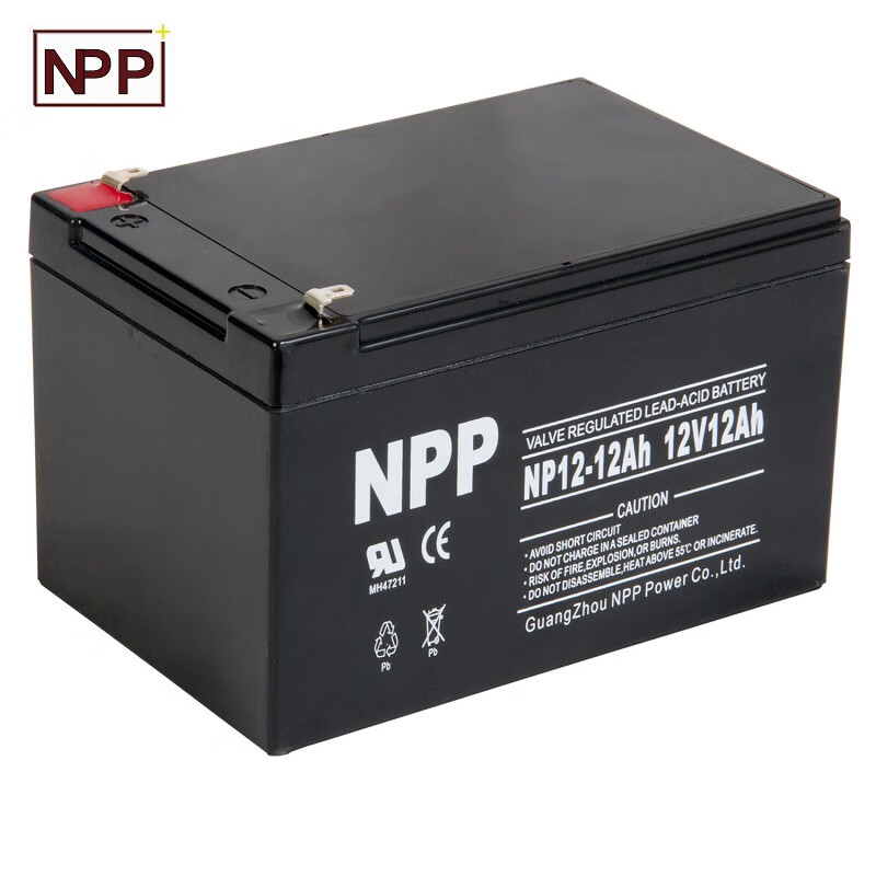 NPP耐普NP12-12 工业电池蓄电池通信机房UPS电源电梯监控玩具电动车铅酸免维护蓄电池12V12AH高清大图