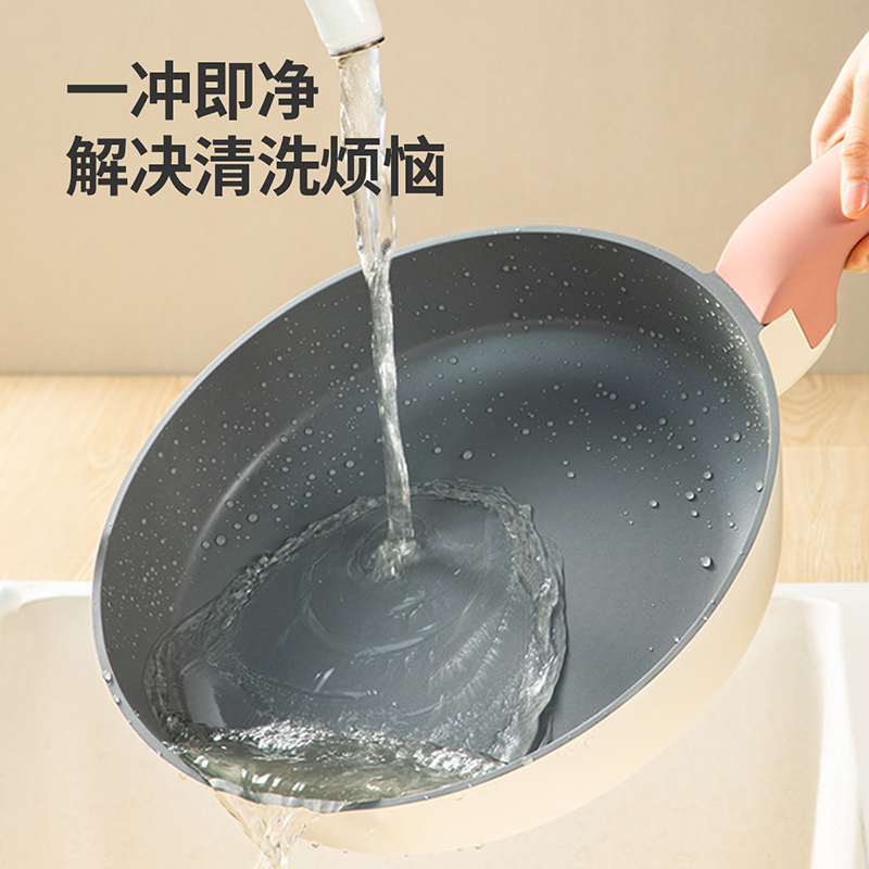 炊大皇平底锅不粘锅烙饼锅煎饼锅电磁炉燃气灶适用煎蛋锅牛排煎锅 26cm+带锅盖(2-4人使用)高清大图
