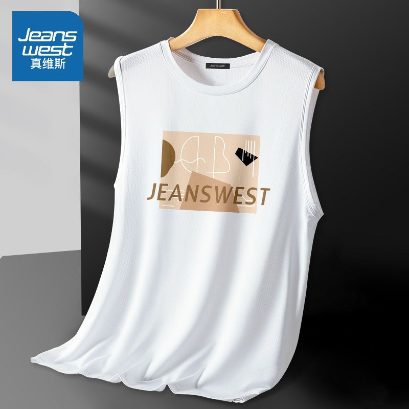 真维斯无袖t恤男夏季美式运动篮球健身宽松坎肩大码冰丝网眼背心