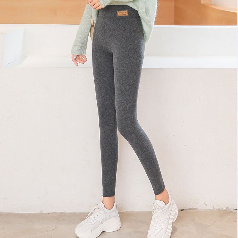 女士棉质高腰打底裤女外穿冬季加绒加厚保暖紧身轻盈舒适棉裤子麟名