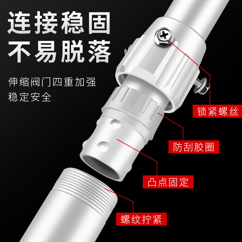 册视安防监控35管铝合金伸缩摄像机吊装万向鸭嘴头立柱装支架200-400cm个高清大图