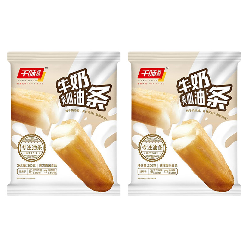 千味央厨油条酥香蓬松奶香浓郁无需解冻牛奶夹心味360g*2袋