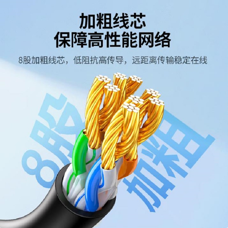 绿联 千兆CAT6类 8芯双绞8米 黑色20163 六类网线高清大图