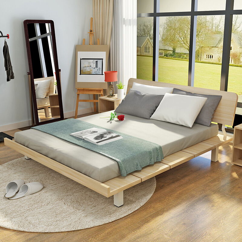 简约现代板式床日式榻榻米床12米卧室床18m单人床15米床架双人
