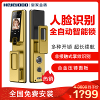皇家金盾（HOJOJODO）凯旋三号 R70人脸识别指纹锁掌纹识别智能锁 家用防盗门智能门锁密码锁电子锁 香槟金