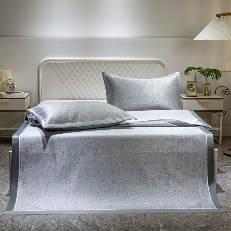 伊伊爱 时尚冰弹丝肌理纹系列提花凉席2件套 肌理纹-灰 90*200cm/XZ0AN02200001