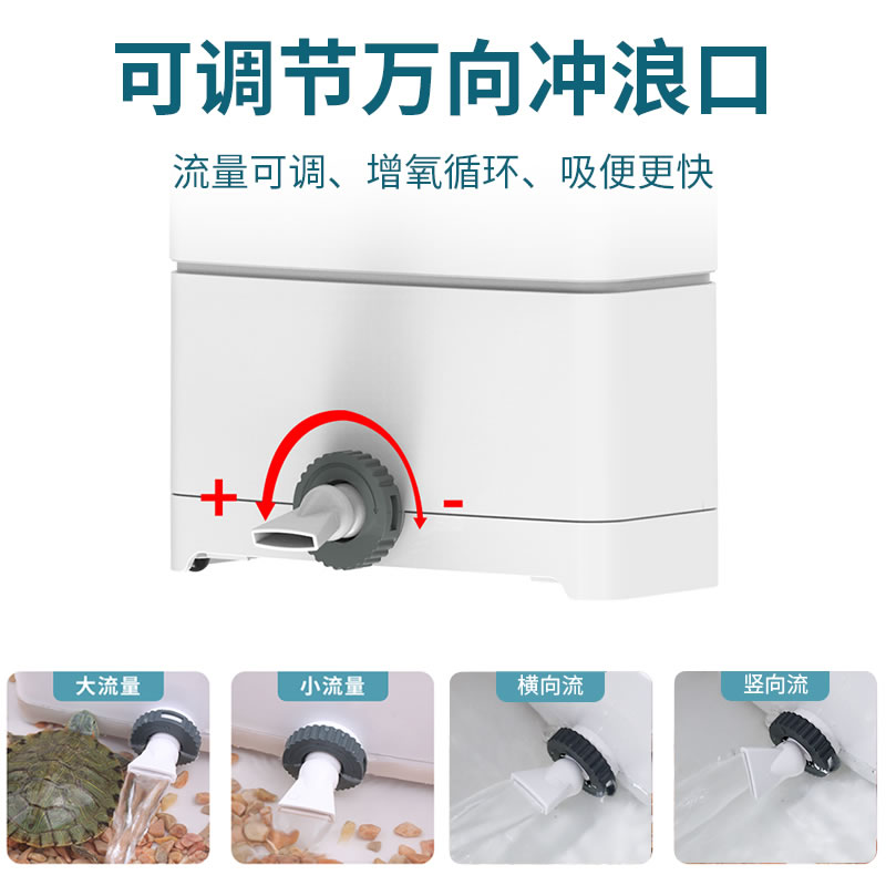 龟缸过滤器低水位乌龟过滤器鱼缸过滤器养乌龟专用过滤器吸粪高清大图