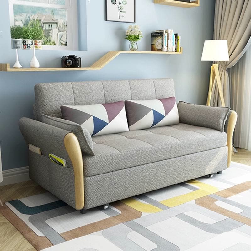 折叠沙发床实木单双人1.8米多功能1.5伸缩小户型1.2m坐卧两用图片