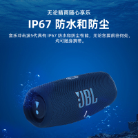 JBL CHARGE5 音乐冲击波五代 便携式蓝牙音箱+低音炮 户外防水防尘音箱 桌面音响 增强版赛道扬声器 蓝色