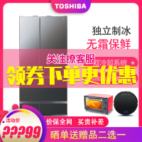 东芝（Toshiba）BCD-601WGJT 601升 多门分储大容量风冷无霜电冰箱触控开门高端兰芷墨