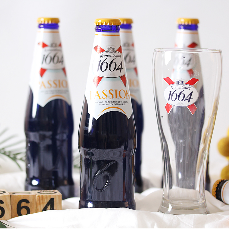 Kronenbourg1664百香果啤酒法国果味小麦啤250ml*12瓶装