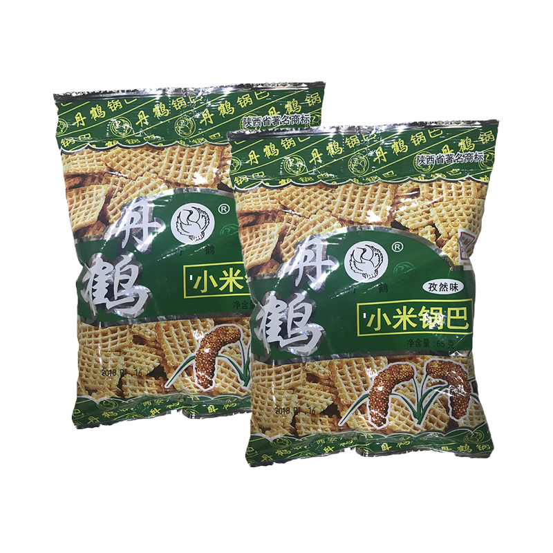 丹鹤 陕西西安特产小米锅巴 零食锅巴 膨化食品 孜然味65g*5包