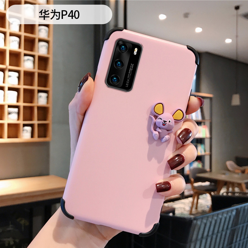 火豹立体眨眼鼠华为p40手机壳女p40硅胶四角防摔网红卡通个性创意超薄