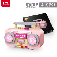 LOZ/俐智小颗粒积木拼装玩具益智成年立体拼插迷你粉色录音机女孩1120