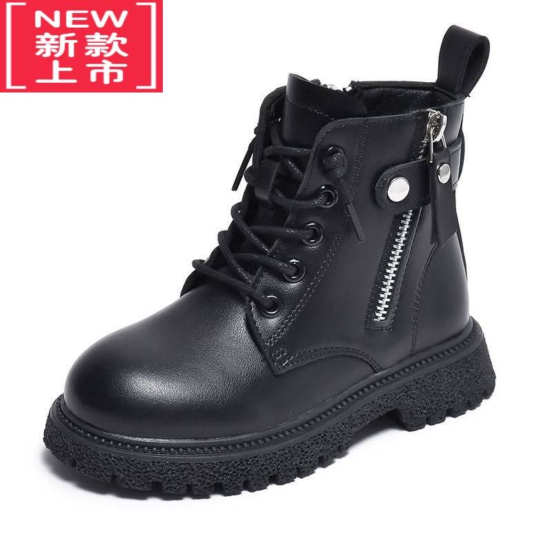 可莉允女童马丁靴2022新款皮靴加绒童鞋儿童靴子宝宝短靴小女孩鞋子图片