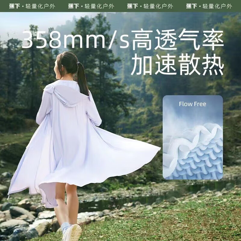 蕉下冰触系列云袍防晒服-烟雾灰高清大图