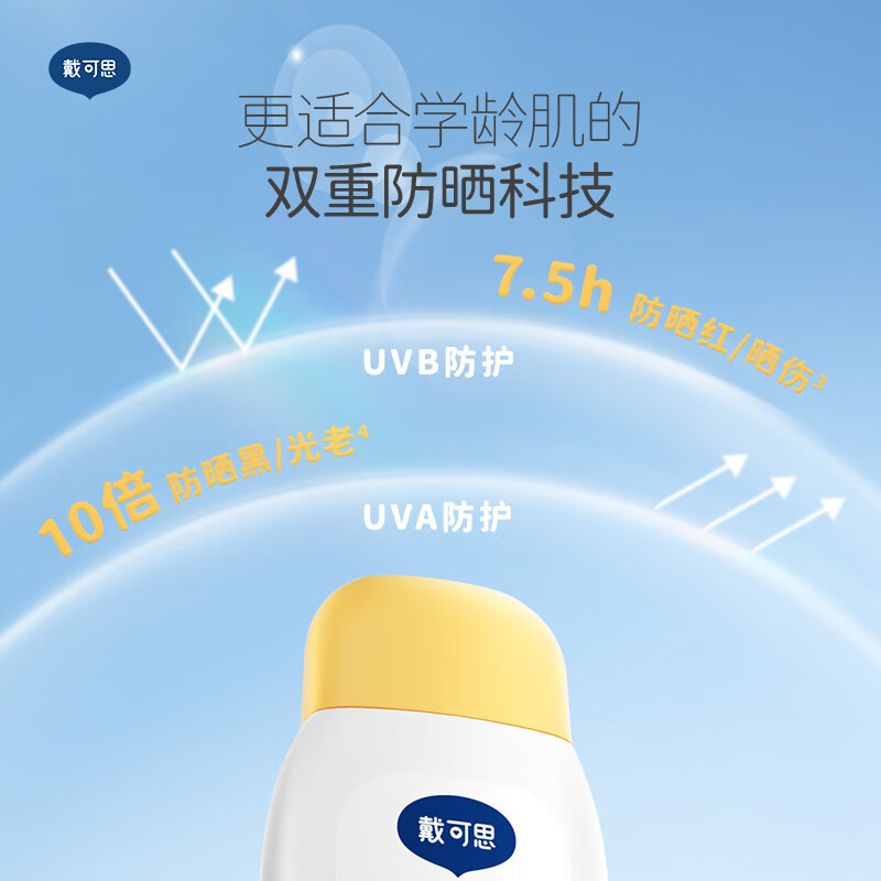 戴可思儿童清透水感防晒露45g 3岁+儿童防晒霜物化防晒SPF30 温水可卸高清大图