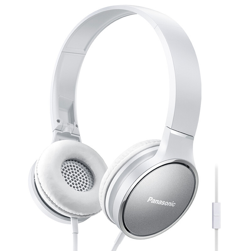 松下(Panasonic) RP-HF300M 立体声通话耳机头戴线控耳麦折叠设计 白色