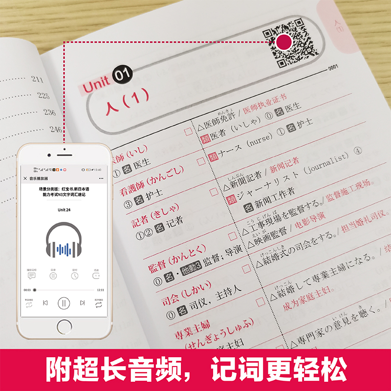 [正版]场景分类版红宝书新日本语能力考试N3文字词汇速记口袋本赠音频JLPT日语能力考试三级华东理工大学出版社搭真题习高清大图