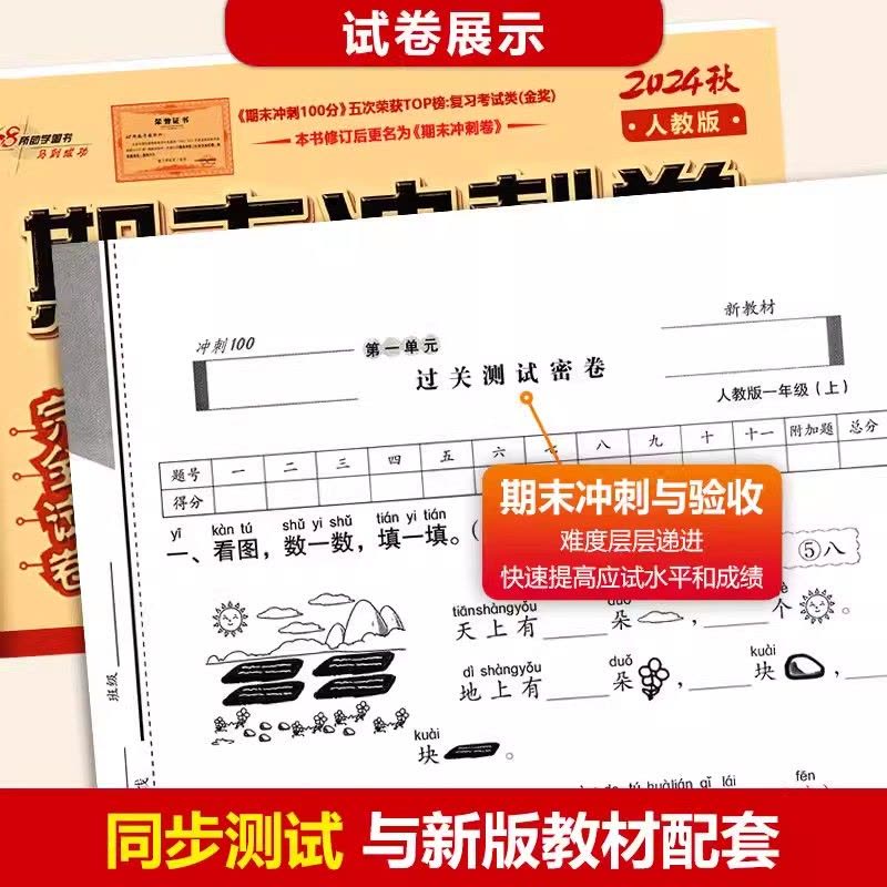 语文 人教版 一年级下 [正版]2025版期末冲刺100分一二三四五六年级上下册语文数学英语试卷测试卷人教青岛外研版小学图片