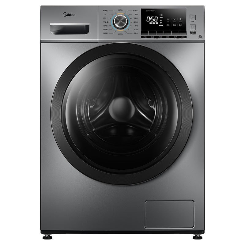 美的(Midea)MG100VT55DY 10公斤全自动智能变频滚筒洗脱一体洗衣机 双重蒸汽 抗菌 高雅巴赫银