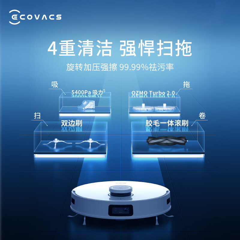 科沃斯 T10 OMNI 扫地机器人 吸拖洗烘一体拖地机器人洗地机擦地机 智能全自动集尘清洗高清大图