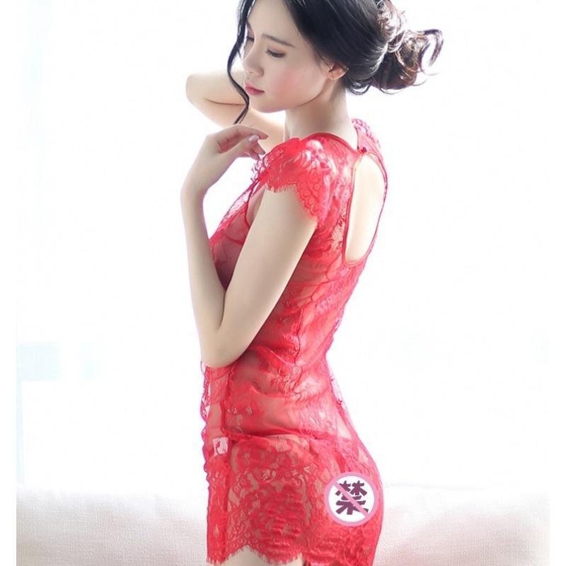 情趣内衣超级性感包臀睡裙极度魅惑透明旗袍制服蕾丝缕空激情套装