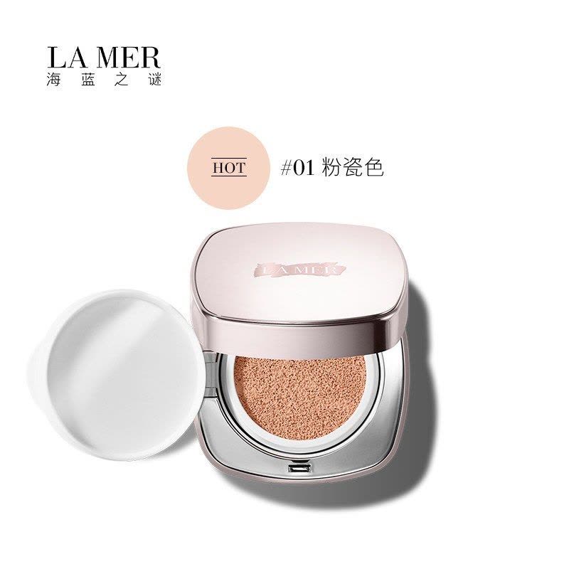 海蓝之谜(LA MER)鎏光焕变气垫 轻盈精华粉底液24g 带替换芯粉扑底妆防晒1号粉瓷色01图片