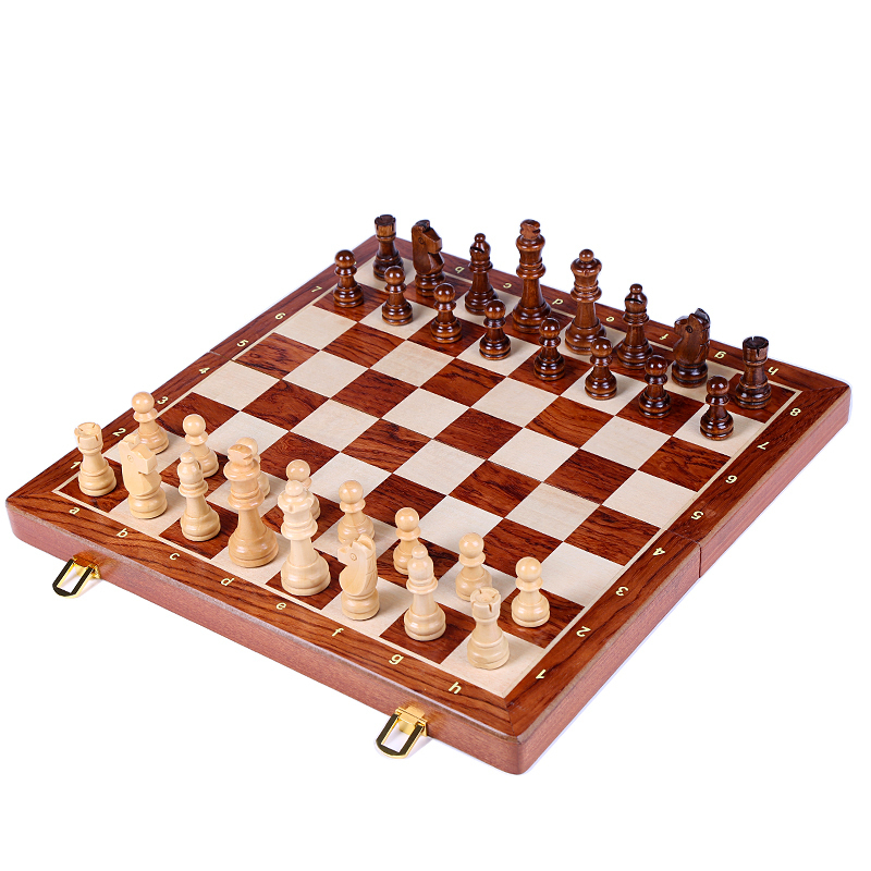 木质磁性国际象棋儿童成人套装折叠棋盘桌面游戏智扣西洋棋 (精品)国际象棋[胡桃木MDF款 39CM]