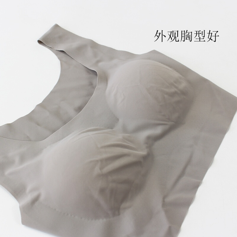 加厚按摩连体海绵胸垫一片式锁边透气孔裹胸运动内衣天使杯613白色L码大号一付加厚连体胸垫
