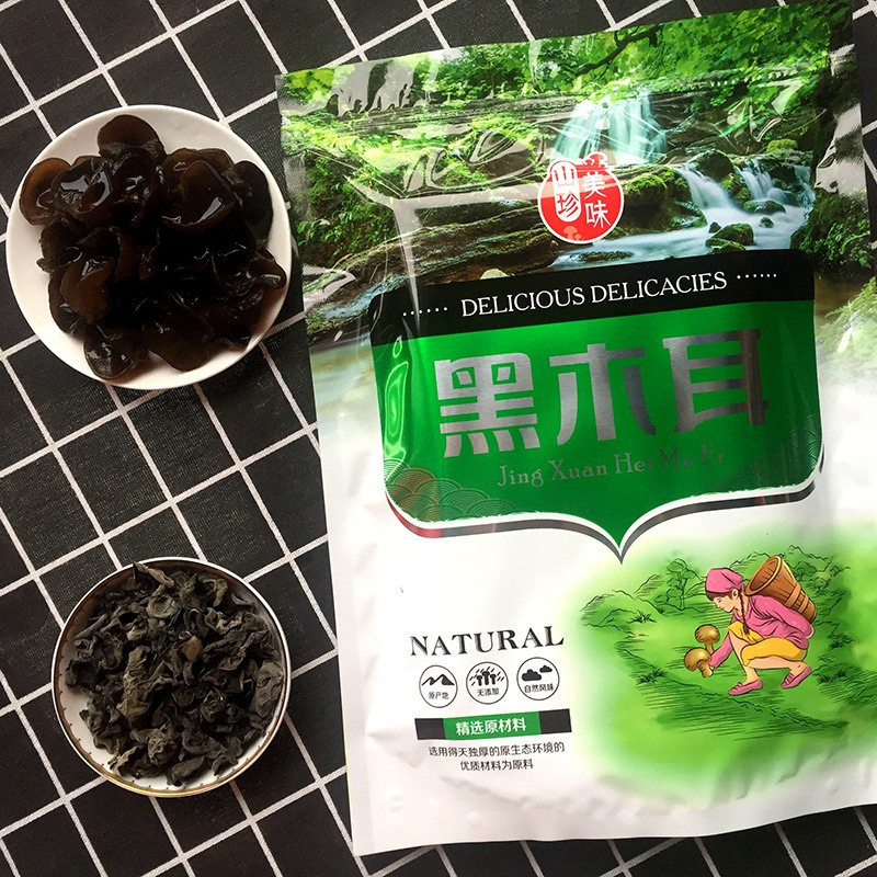 俏果缘 黑木耳东北秋木耳250g长白山椴木秋木耳东北特产野生木耳农家自产黑木耳菌菇干货