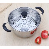 企购优品 不锈钢加厚蒸锅 24cm 二层